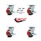 Service Caster 4 Inch Red Poly on Cast Iron Caster Set with Ball Bearings and Brake/Swivel Lock SCC-30CS420-PUB-RS-TLB-BSL-4 - alternate 6